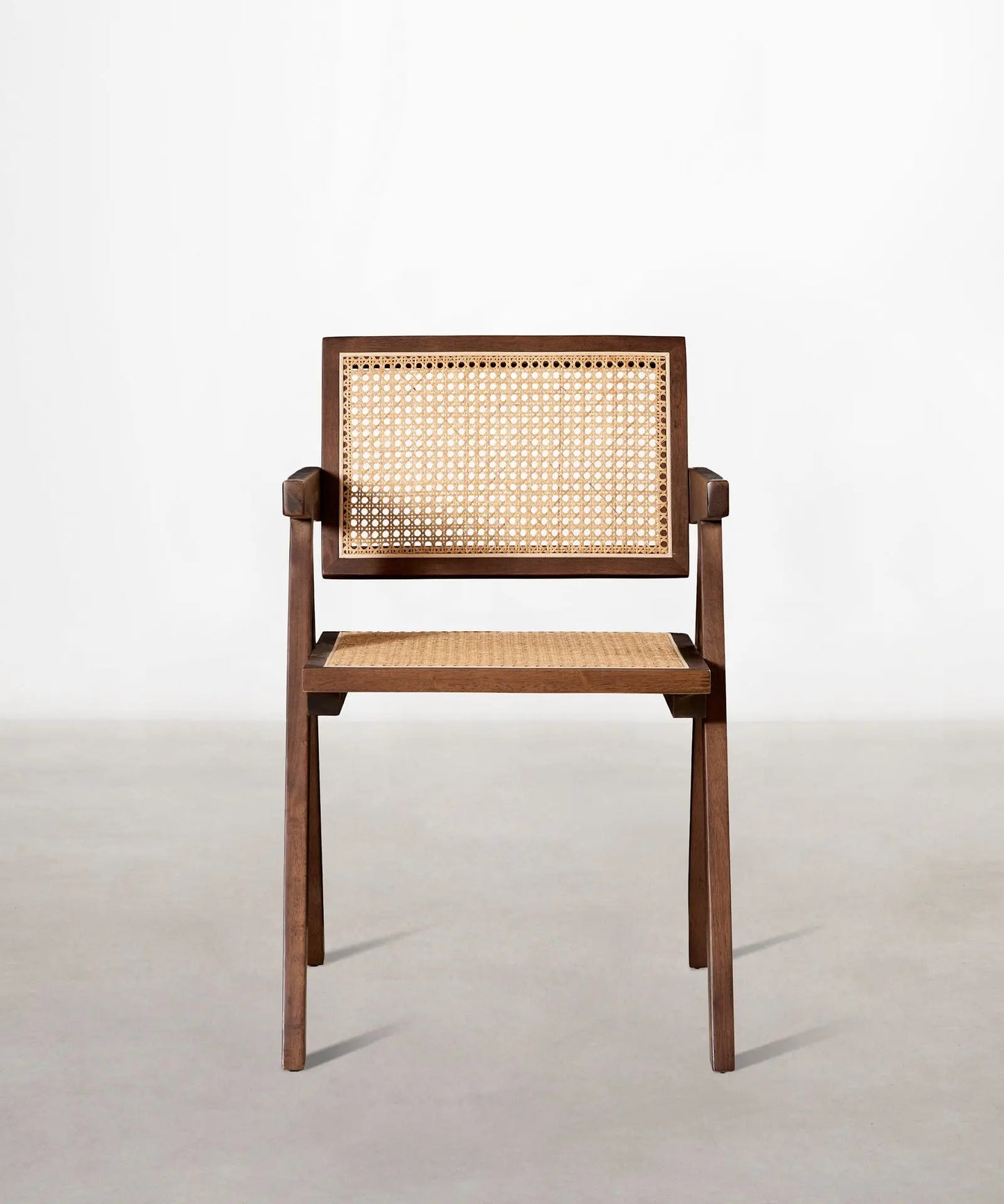 46640546054481 Silla de Comedor en Madera y Ratán con Reposabrazos Chiara Arms Sillas de Madera Northdeco