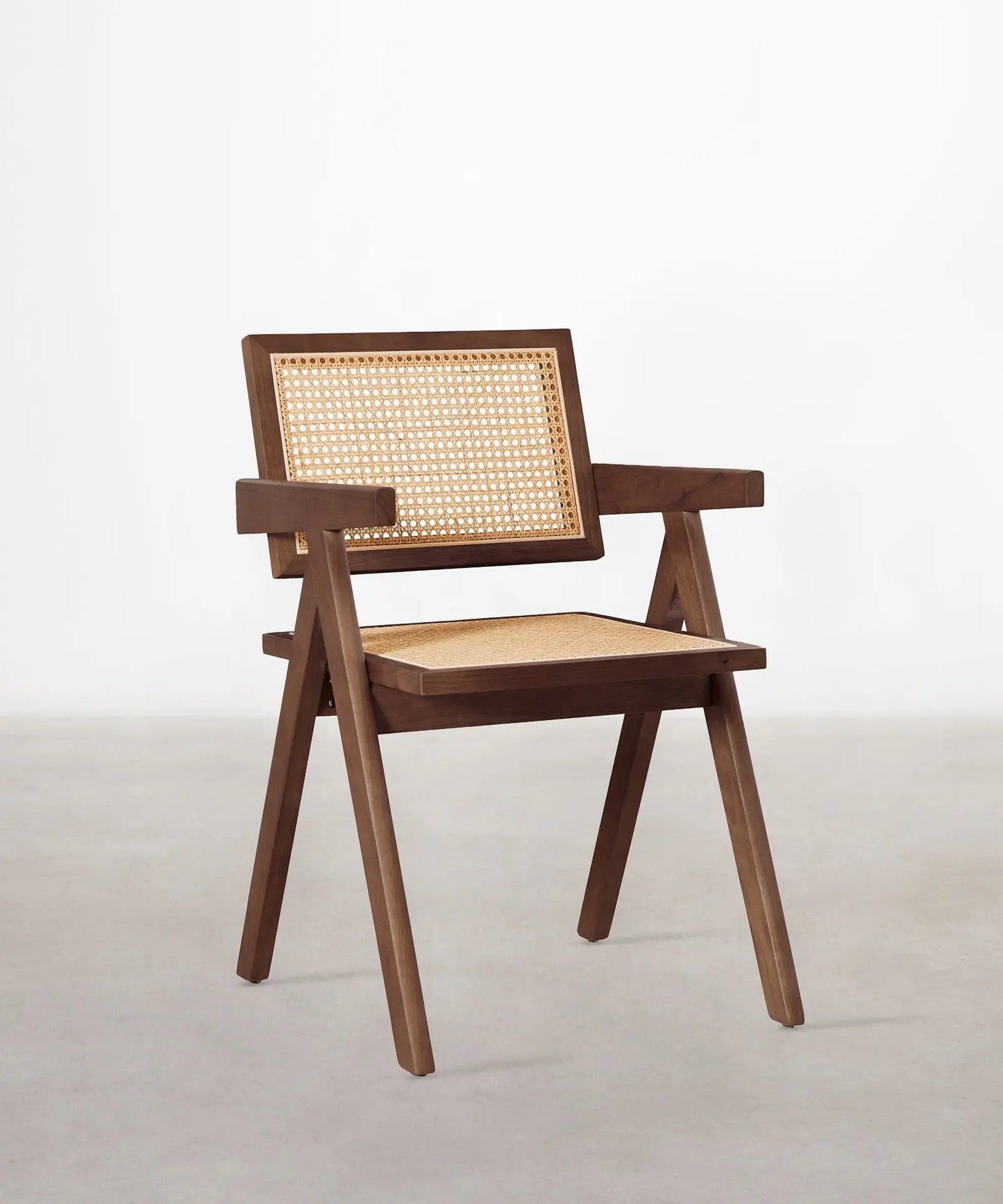 46640546054481 Silla de Comedor en Madera y Ratán con Reposabrazos Chiara Arms Sillas de Madera Northdeco