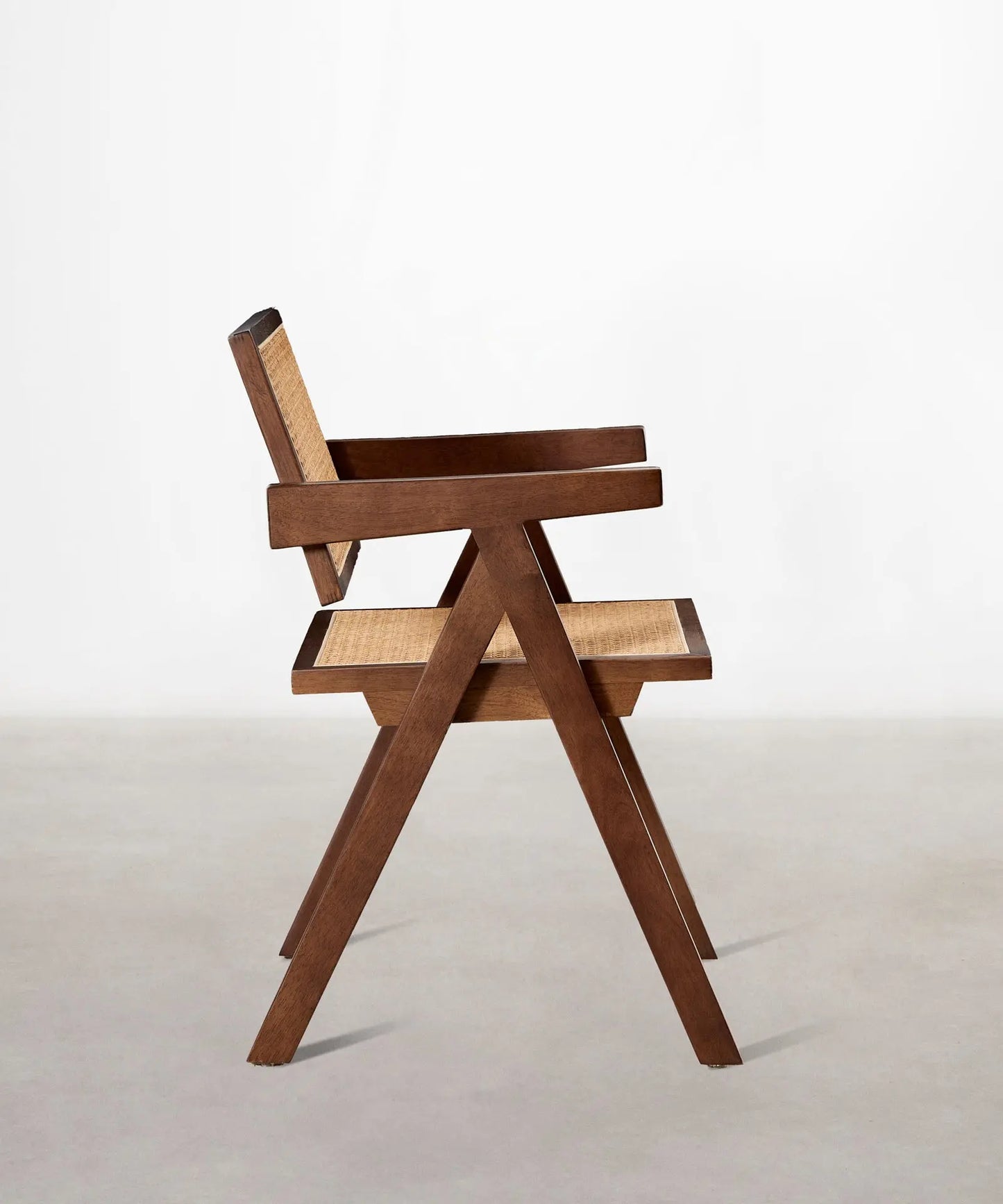 46640546054481 Silla de Comedor en Madera y Ratán con Reposabrazos Chiara Arms Sillas de Madera Northdeco