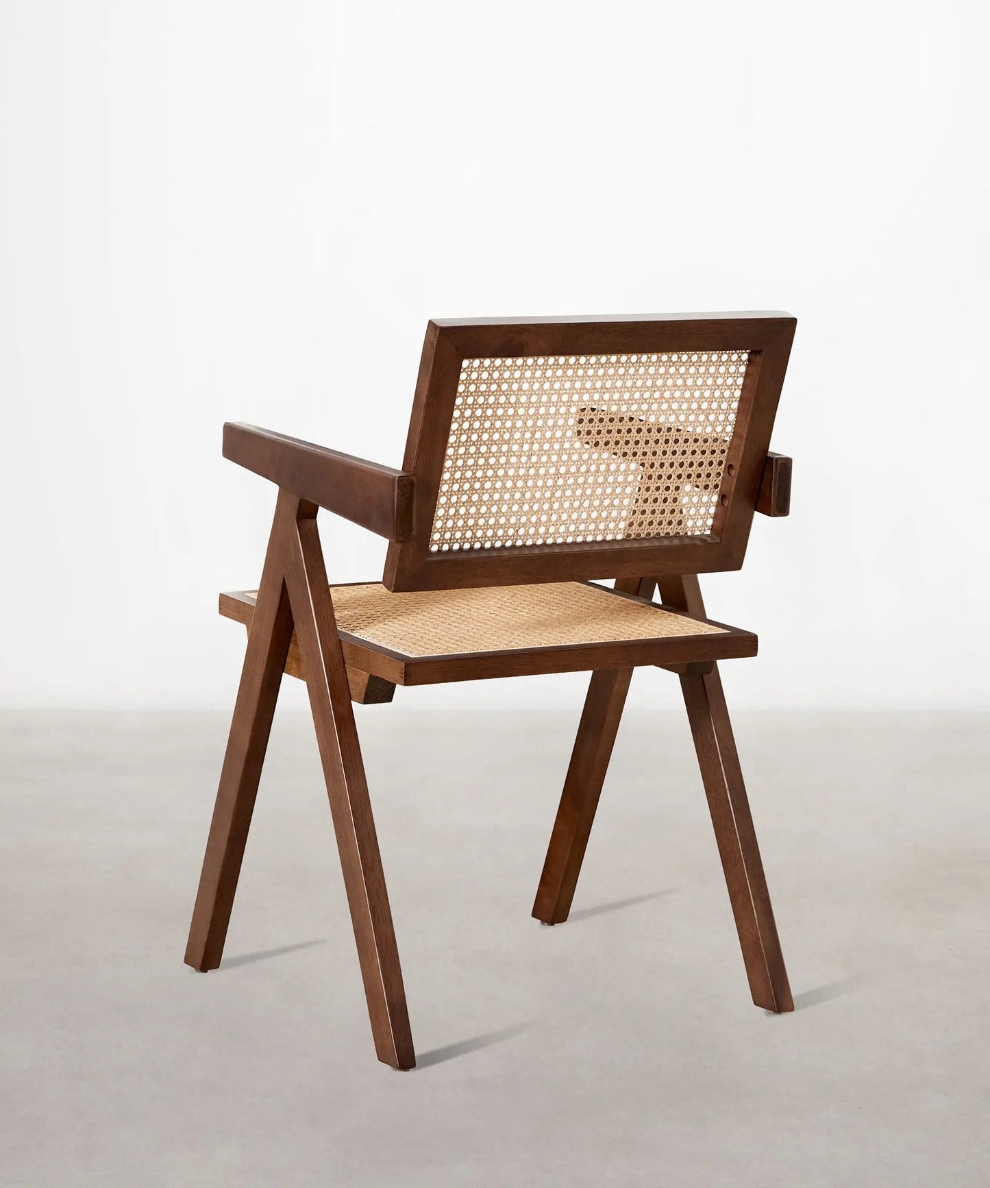 46640546054481 Silla de Comedor en Madera y Ratán con Reposabrazos Chiara Arms Sillas de Madera Northdeco