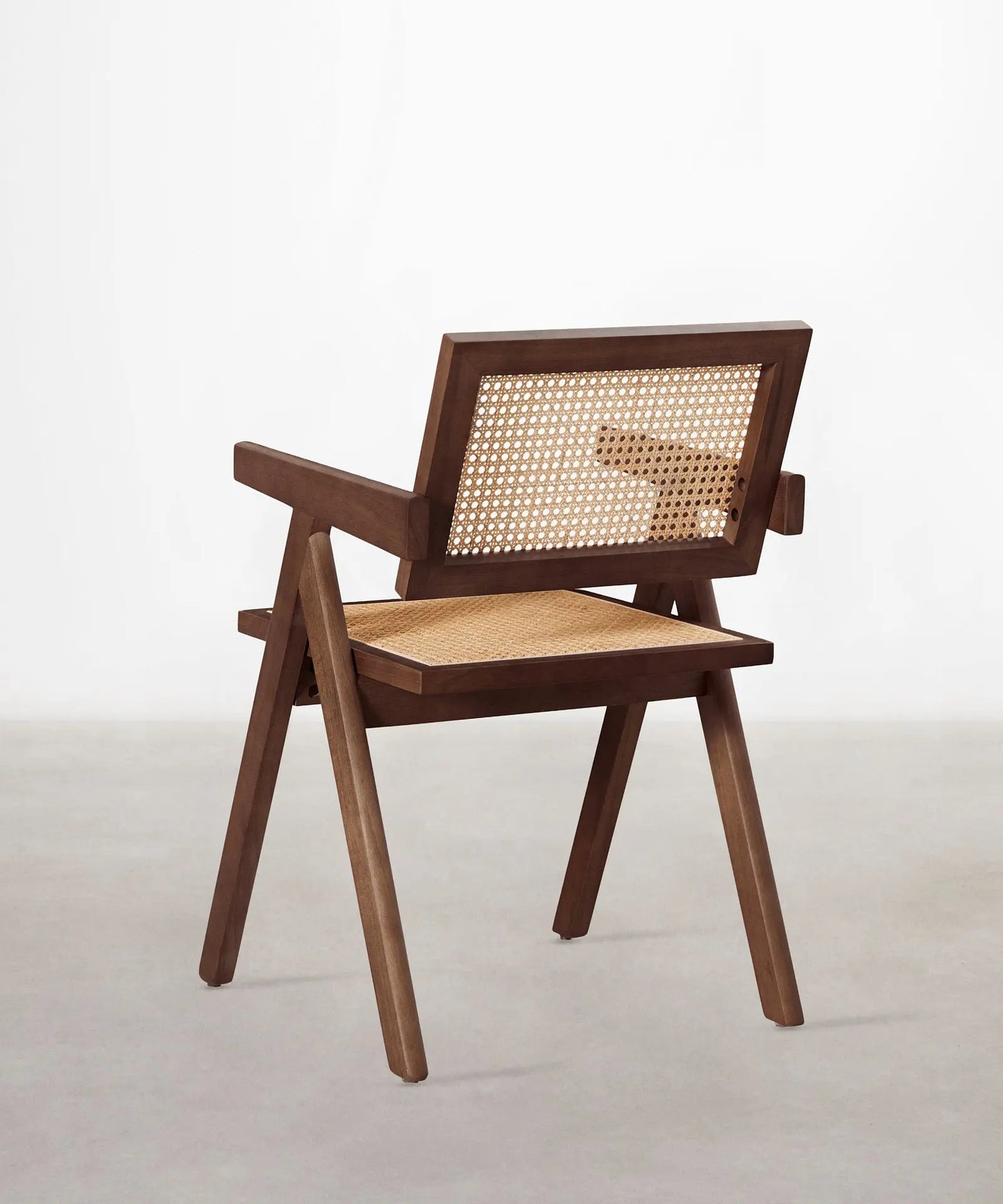 46640546054481 Silla de Comedor en Madera y Ratán con Reposabrazos Chiara Arms Sillas de Madera Northdeco