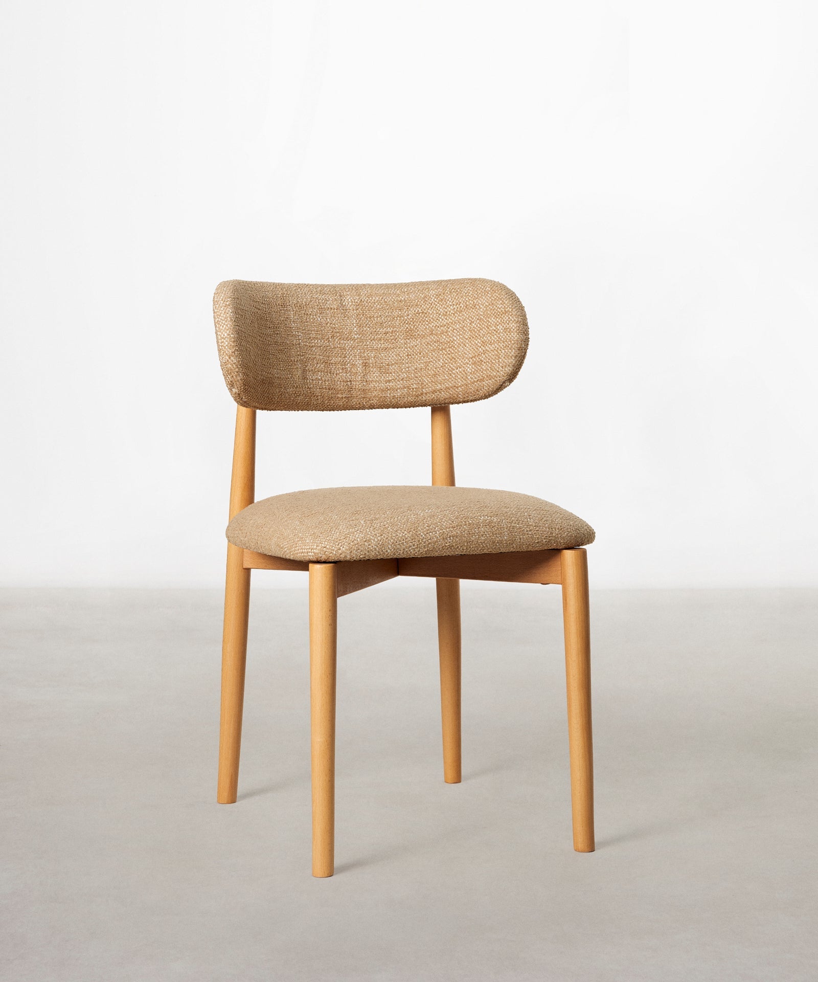 55966934172034 Silla de Comedor en Madera y Tapizada Dean Sillas Nórdicas Northdeco Natural-Crema