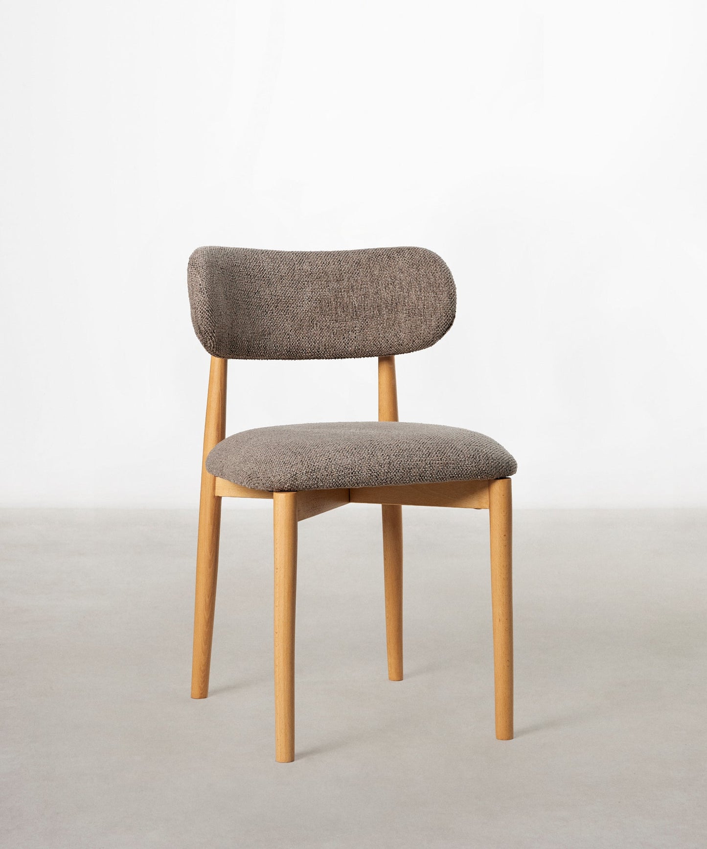 55966934139266 Silla de Comedor en Madera y Tapizada Dean Sillas Nórdicas Northdeco Natural-Marrón