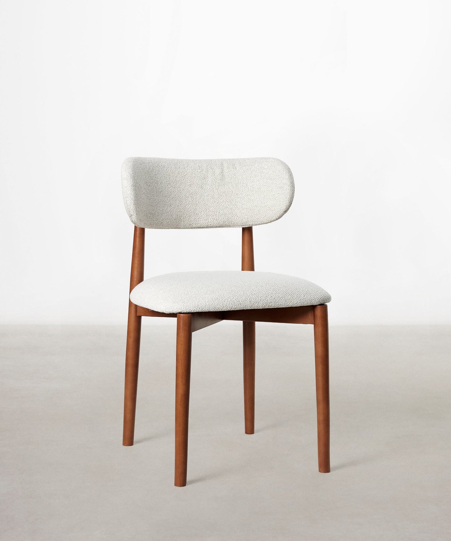 55966934237570 Silla de Comedor en Madera y Tapizada Dean Sillas Nórdicas Northdeco Nogal-Crema