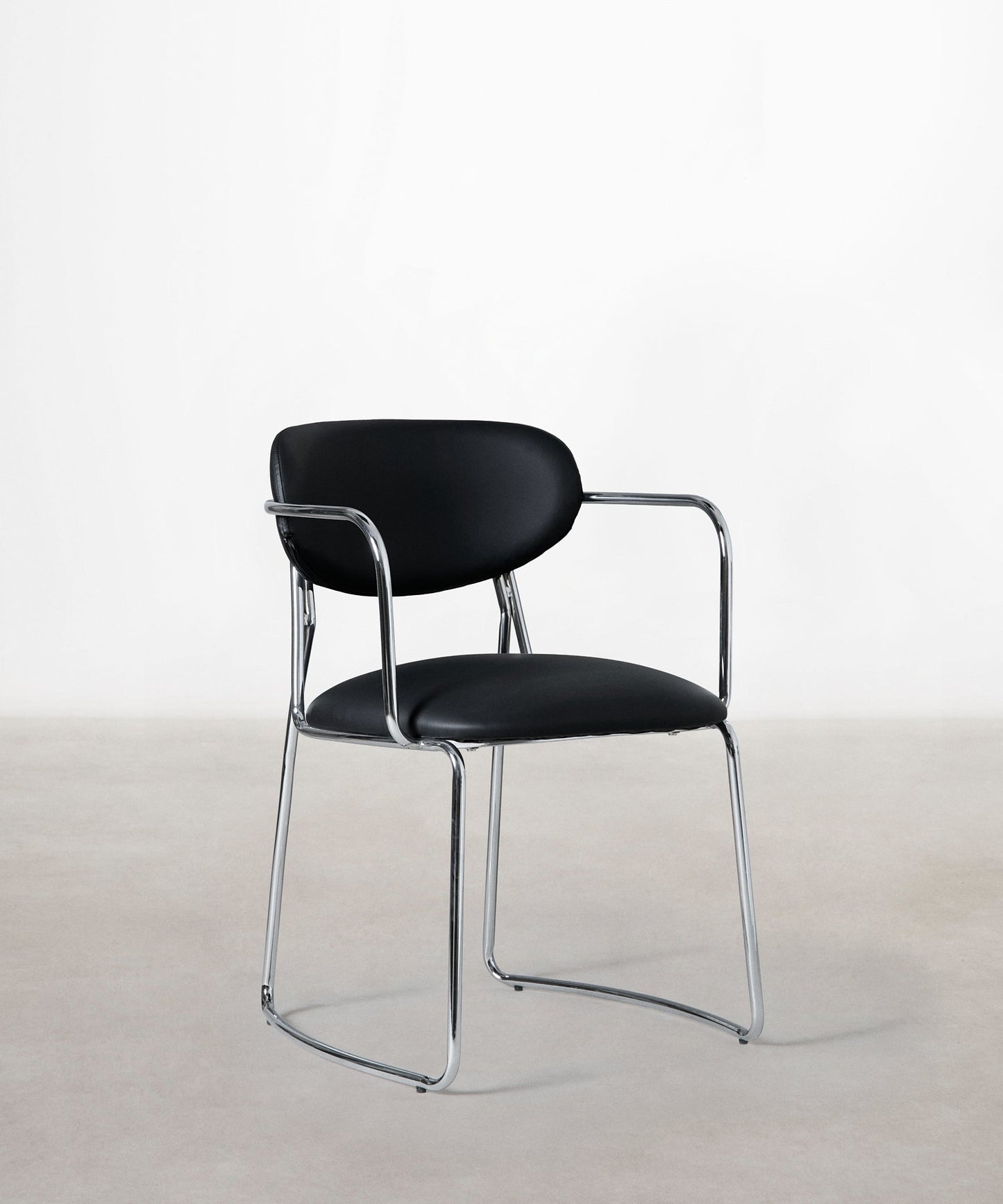 56625833607554 Silla de Comedor de Polipiel y Metal con Reposabrazos Moritz PU Sillas tapizadas Northdeco