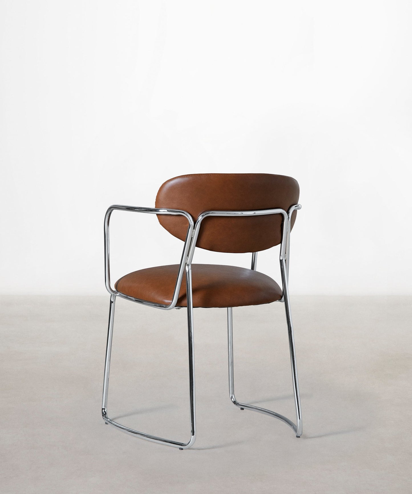 56625833574786 Silla de Comedor de Polipiel y Metal con Reposabrazos Moritz PU Sillas tapizadas Northdeco