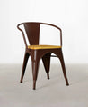 55815409762690 Silla de Comedor de Metal y Madera Tolik Wood Sillas Metálicas Northdeco Marrón