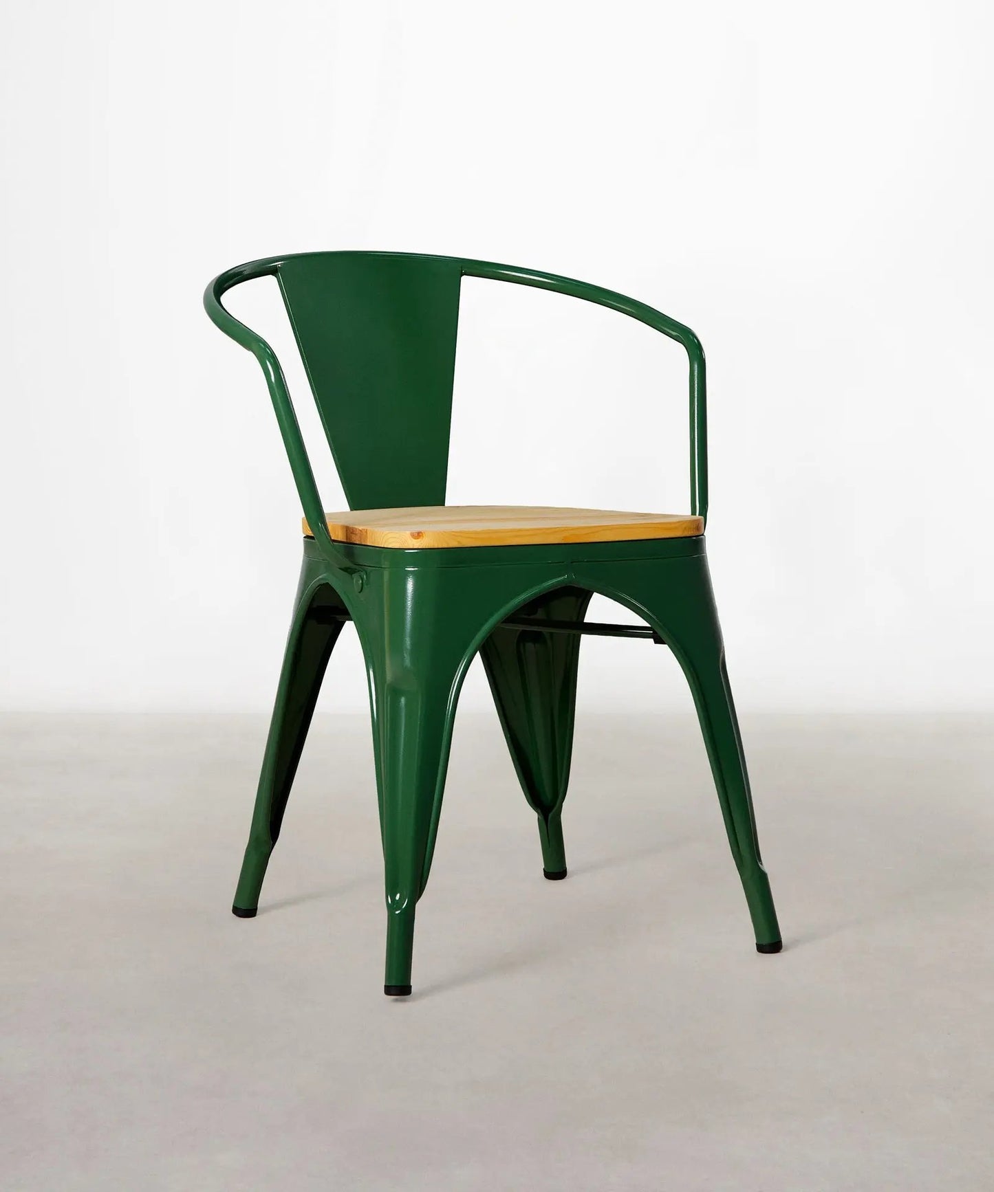 55815409795458 Silla de Comedor de Metal y Madera Tolik Wood Sillas Metálicas Northdeco Army Green