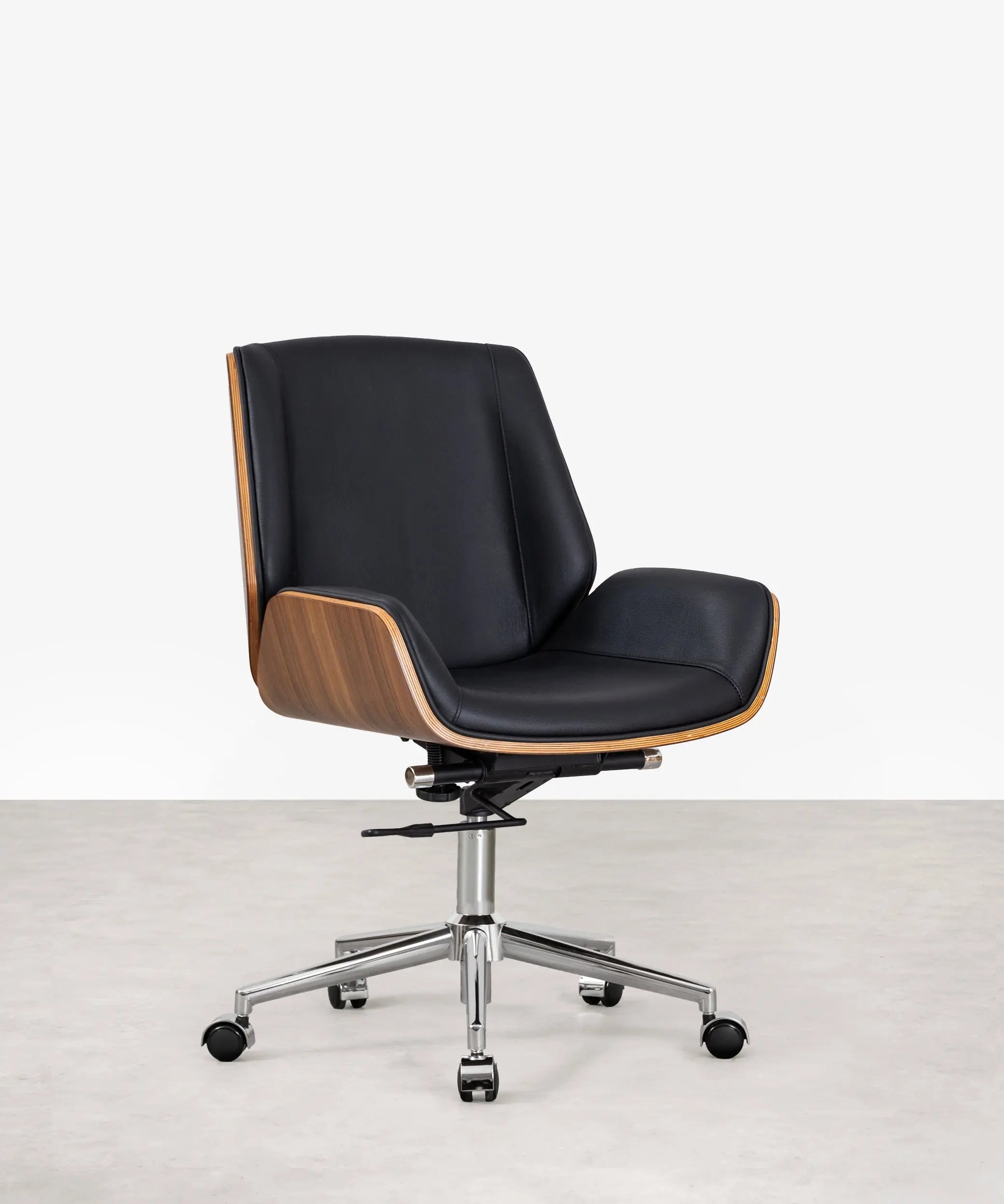 Leather and Wood Desk Chair Rocket – Northdeco