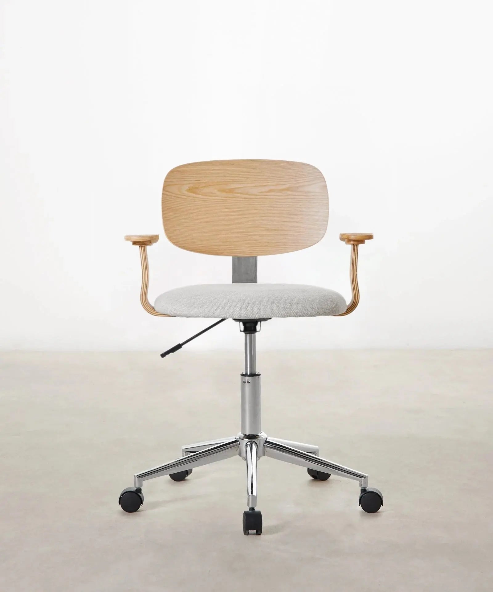 54899408830850 Silla de Escritorio de Madera y Tapizada Ajustable Morgan Sillas de Oficina Northdeco