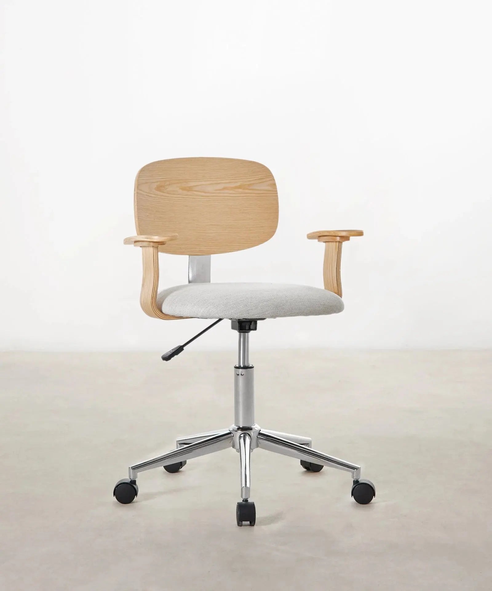 54899408830850 Silla de Escritorio de Madera y Tapizada Ajustable Morgan Sillas de Oficina Northdeco