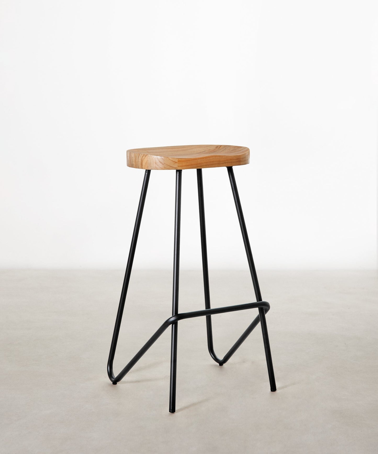 55535025553794 Taburete Alto en Acero y Madera Kai Taburetes Northdeco