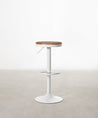 55531152310658 Taburete Alto Regulable en Acero Beige y Madera Nora Taburetes Northdeco