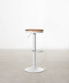 55531152310658 Taburete Alto Regulable en Acero Beige y Madera Nora Taburetes Northdeco