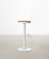 55531152310658 Taburete Alto Regulable en Acero Beige y Madera Nora Taburetes Northdeco