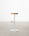 55531152310658 Taburete Alto Regulable en Acero Beige y Madera Nora Taburetes Northdeco
