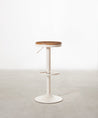 55531166040450 Taburete Alto Regulable en Acero Beige y Madera Nora Taburetes Northdeco