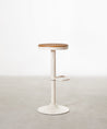 55531166040450 Taburete Alto Regulable en Acero Beige y Madera Nora Taburetes Northdeco
