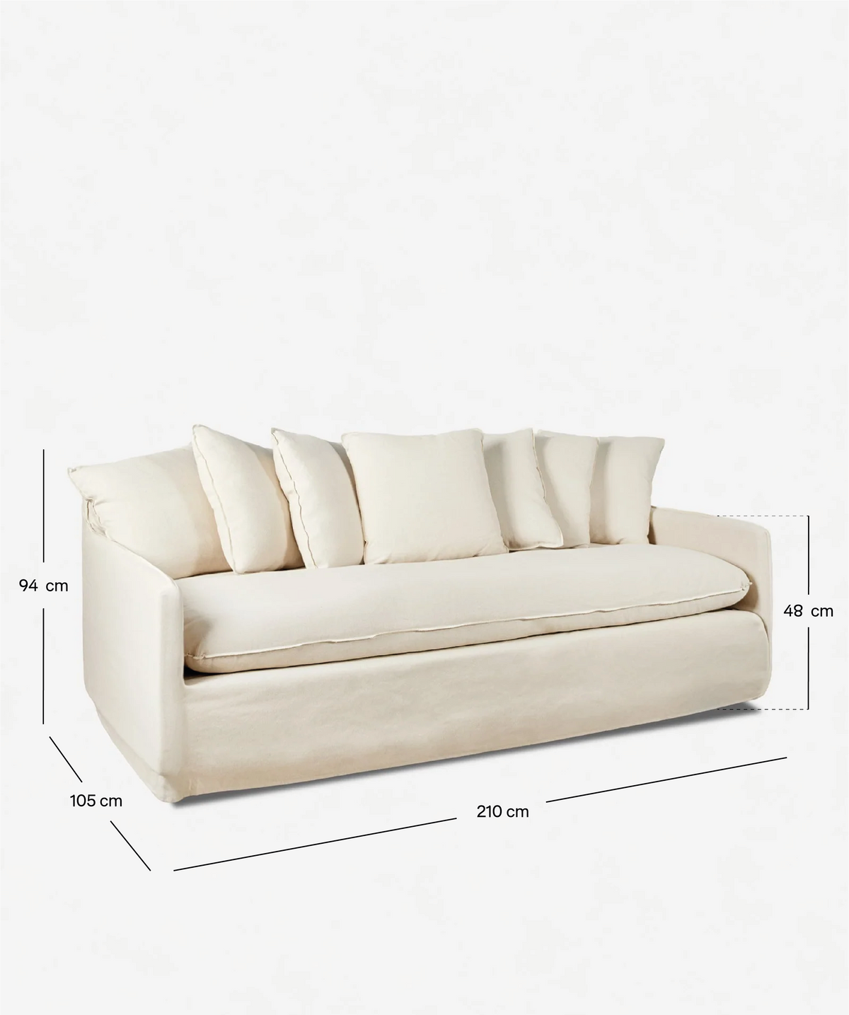 Turin 3-Sitzer-Sofa mit Stoffbezug