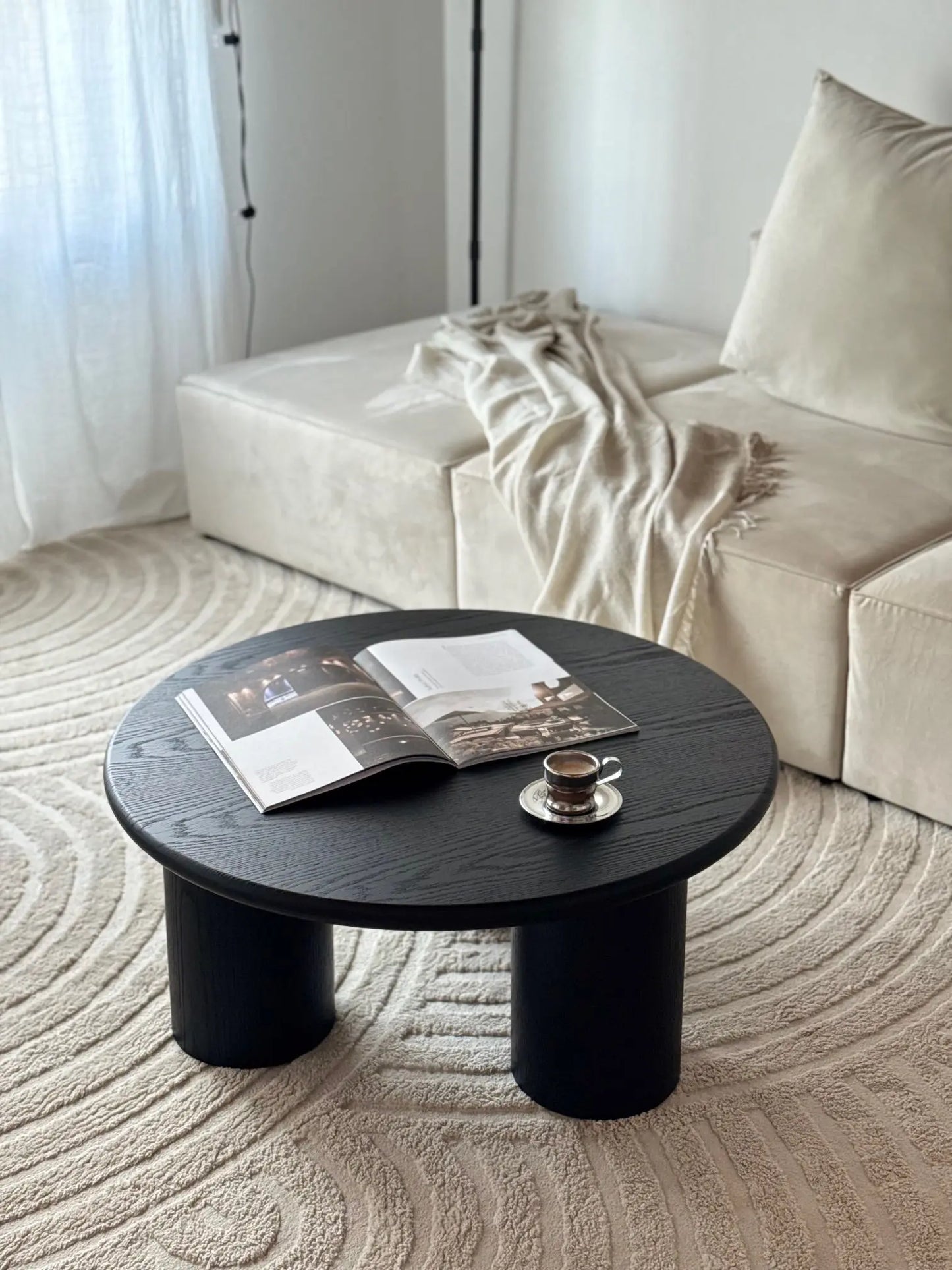 54936385126786 Mesa de Centro Redonda en Madera Aisha (80 cm) Mesas de Madera Northdeco