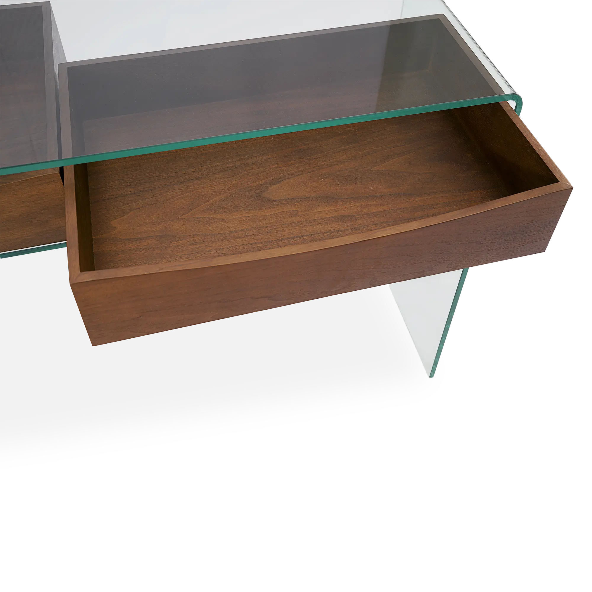 Consola Cristal Curvado Y Madera Nogal Kent Northdeco consola-cristal-curvado-y-madera-nogal-kent-northdeco